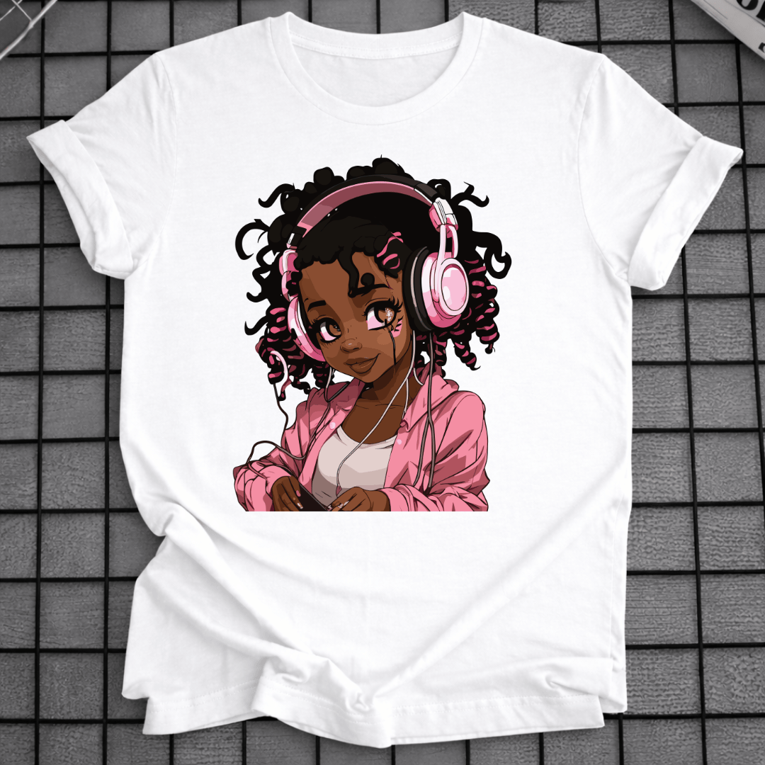 BLACK ANIME MUSIC T-SHIRT