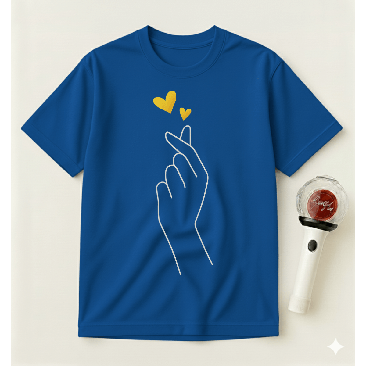 YELLOW FINGER HEART T-SHIRT