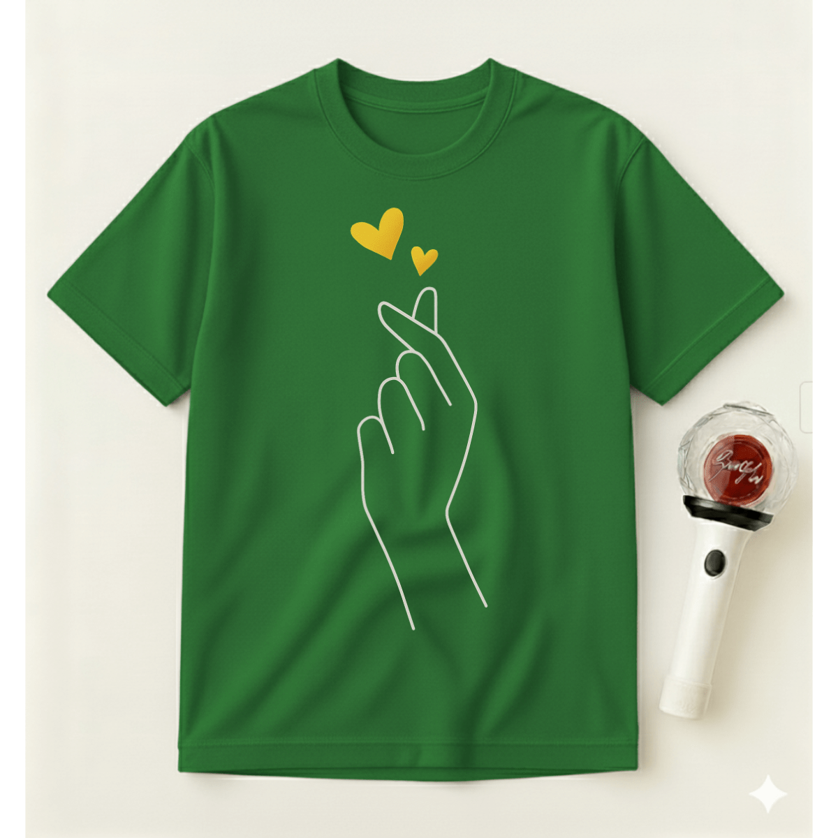 YELLOW FINGER HEART T-SHIRT