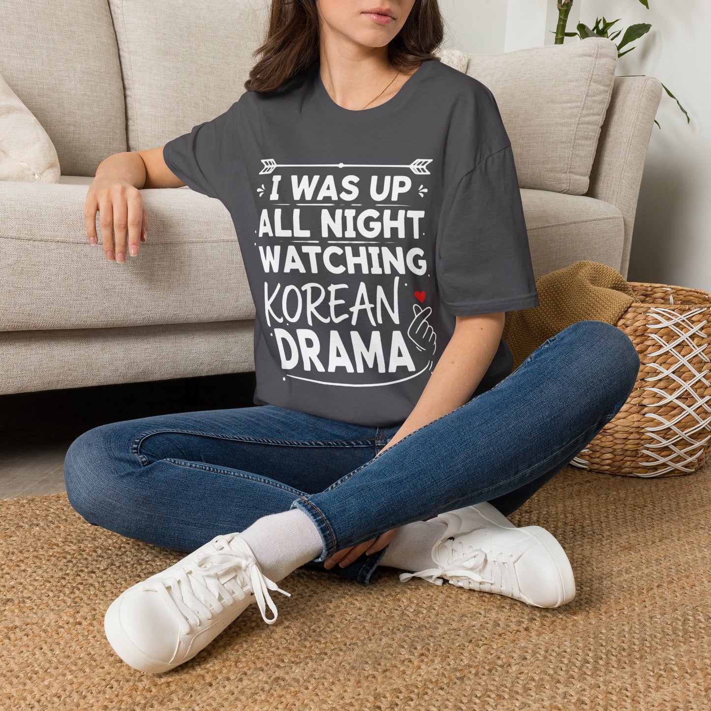 Korean Drama Fan T-Shirt — "I Was Up All Night Watching Korean Drama" Tee