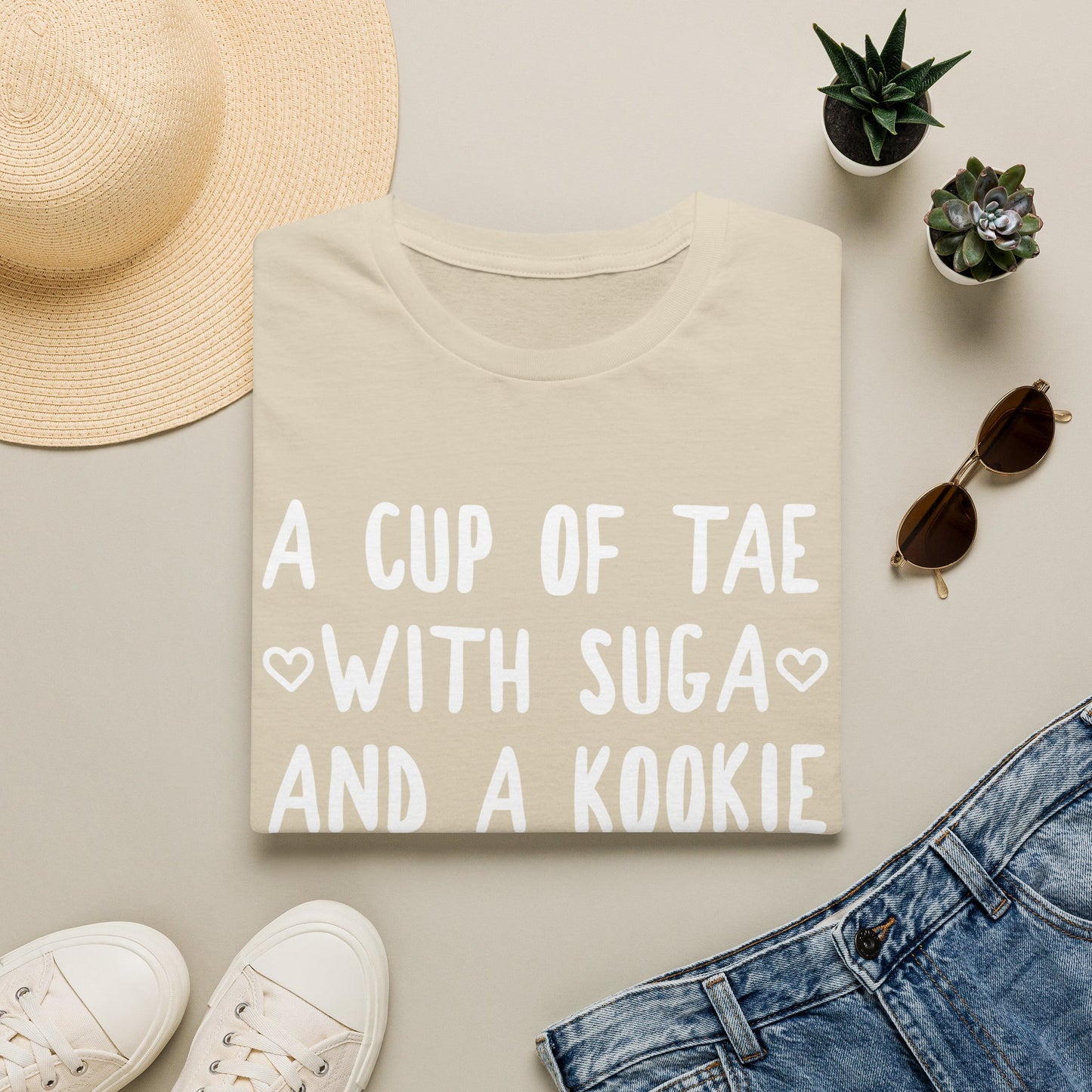 A Cup of Tae with Suga and a Kookie T-Shirt — BTS Fan Quote Tee