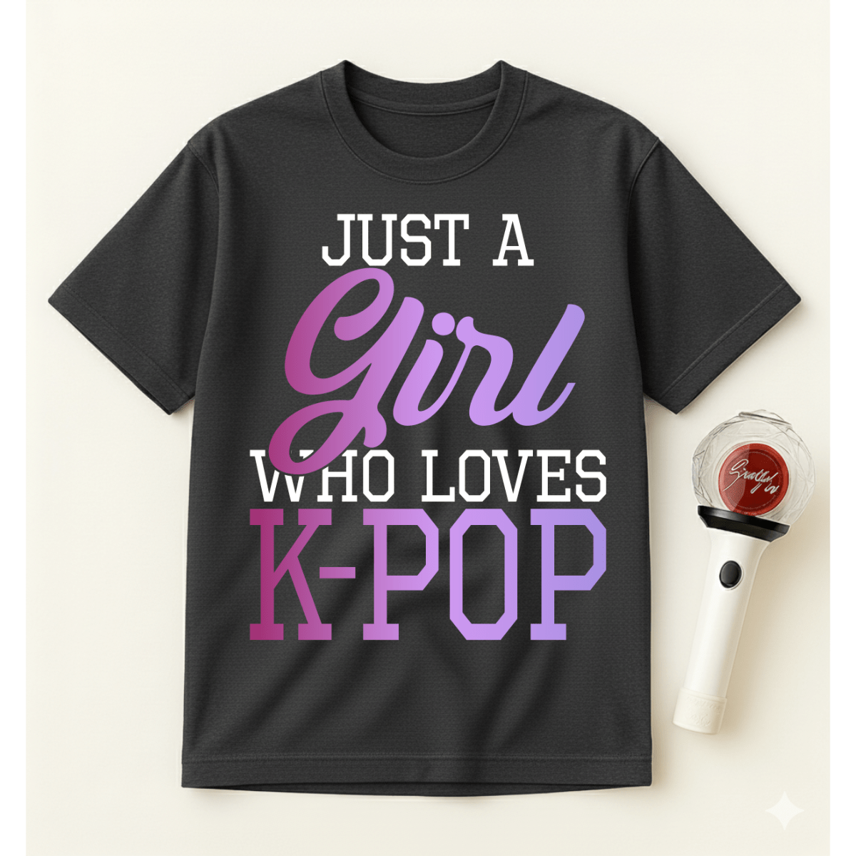 JUST A GIRL WHO LOVES K-POP T-SHIRT