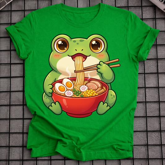 FROG EATING NOODLES T-SHIRT