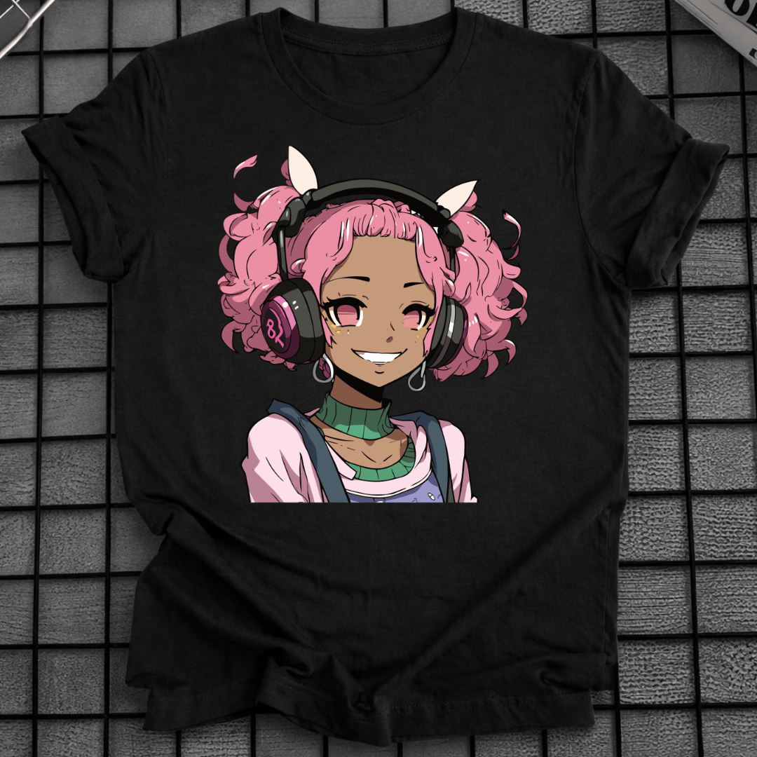 SCHWARZES ANIME-T-SHIRT