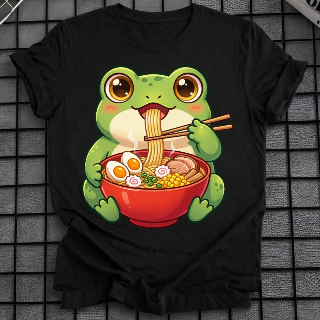 KAWAII FROSCHE BEIM NUDELNESSEN T-SHIRT