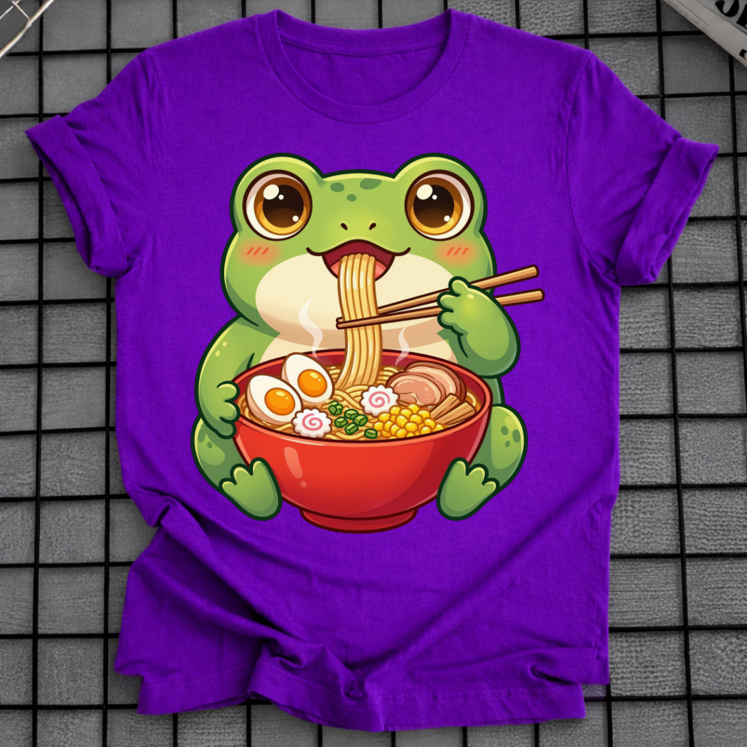 KAWAII FROSCHE BEIM NUDELNESSEN T-SHIRT