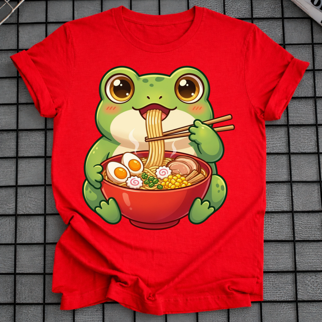 KAWAII FROSCHE BEIM NUDELNESSEN T-SHIRT
