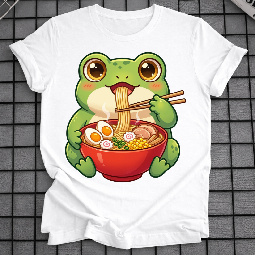 KAWAII FROSCHE BEIM NUDELNESSEN T-SHIRT