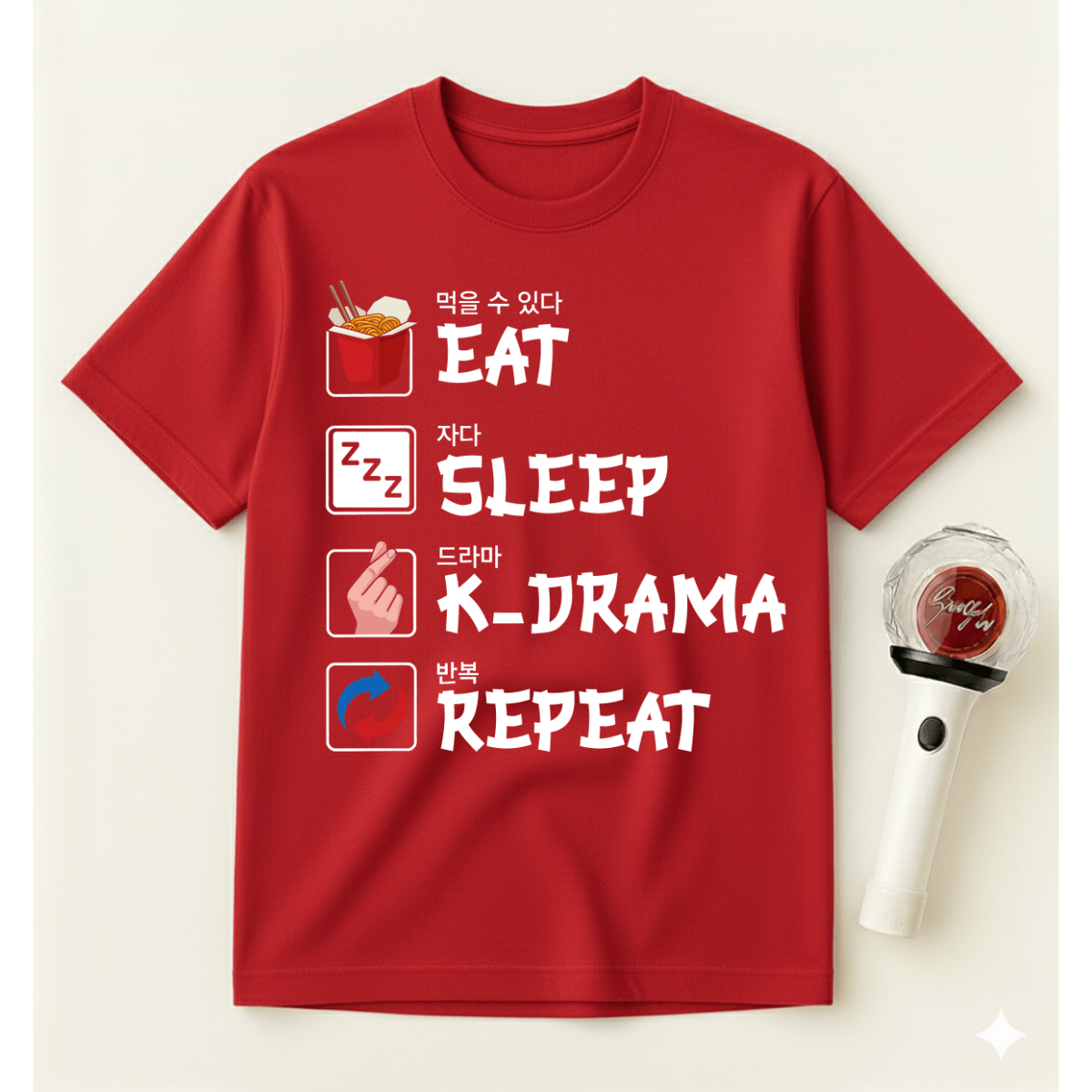EAT SLEEP K-DRAMA REPEAT T-SHIRT