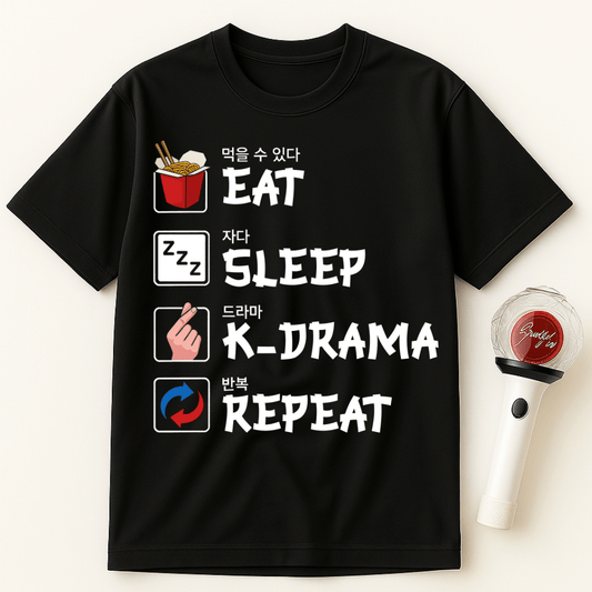 EAT SLEEP K-DRAMA REPEAT UNISEX T-SHIRT