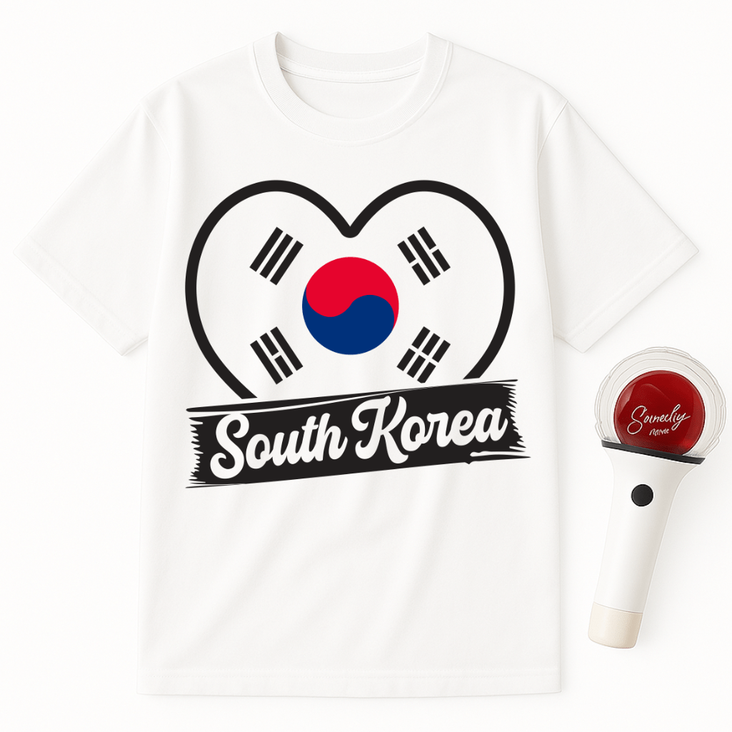 SOUTH KOREA FLAG HEART UNISEX T-SHIRT