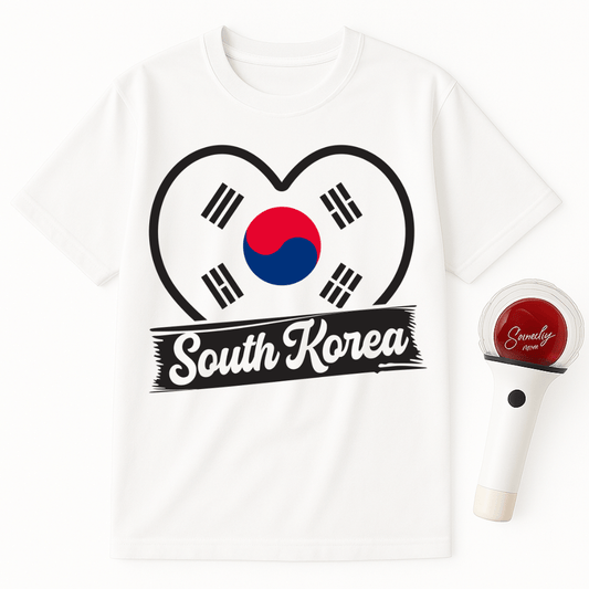 SOUTH KOREA FLAG HEART UNISEX T-SHIRT