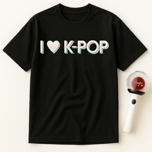 I LOVE K-POP HOLOGRAPHIC UNISEX T-SHIRT
