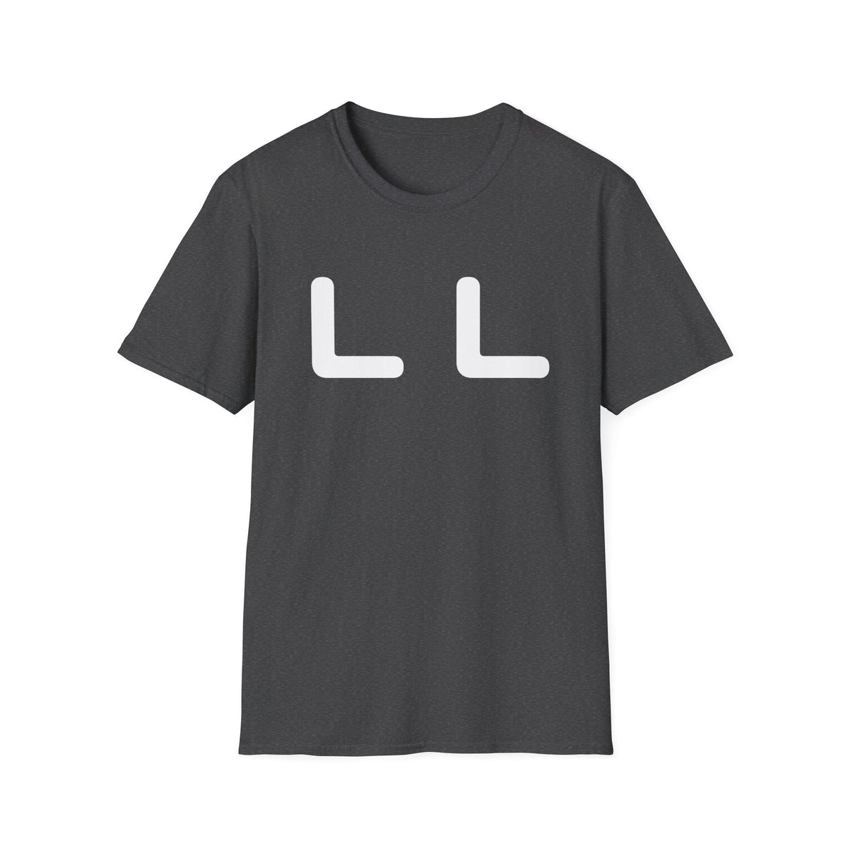 Minimalist LL Graphic T-Shirt — Bold White Letter Design
