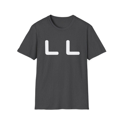 Minimalist LL Graphic T-Shirt — Bold White Letter Design