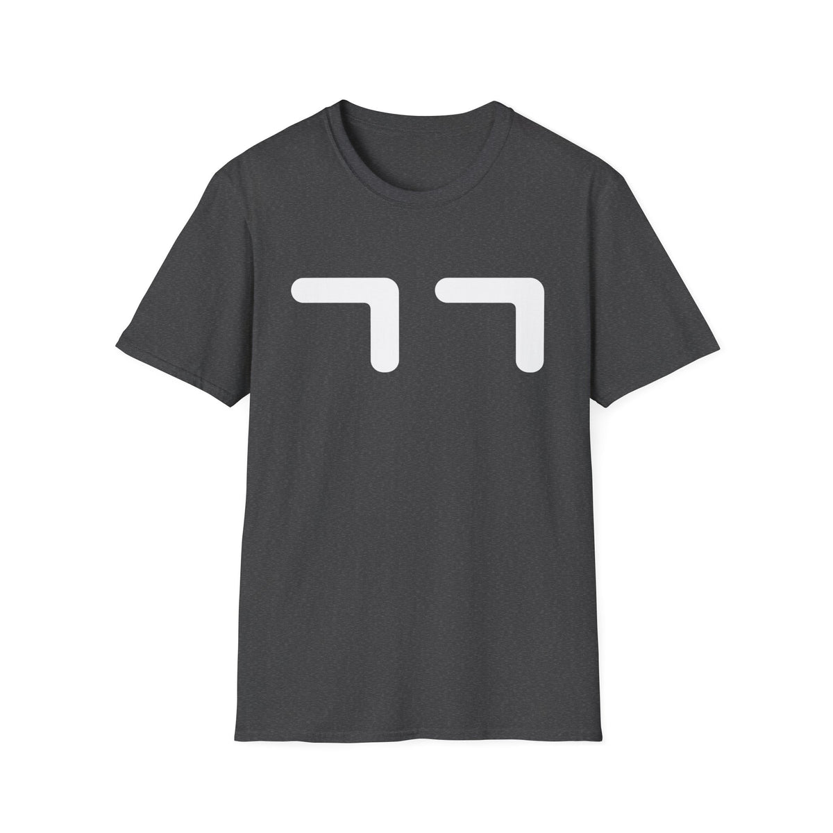 Minimalist Emoticon T-Shirt — Cute '77' Face Graphic Tee