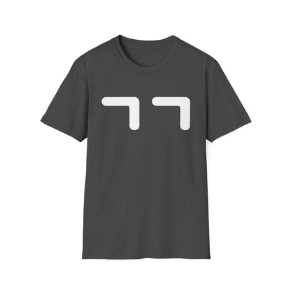 Minimalist Emoticon T-Shirt — Cute '77' Face Graphic Tee