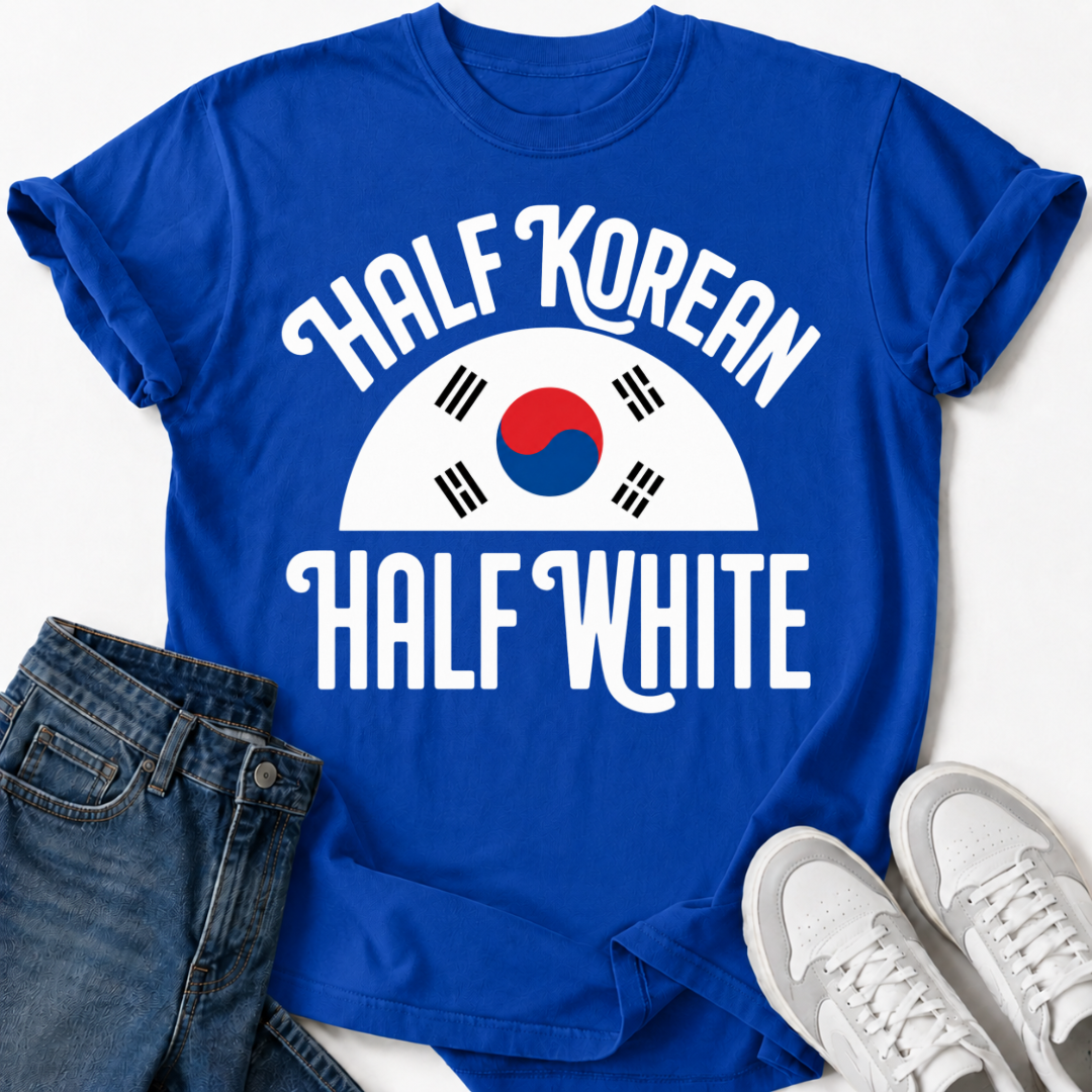 HALF KOREAN HALF WHITE T-SHIRT