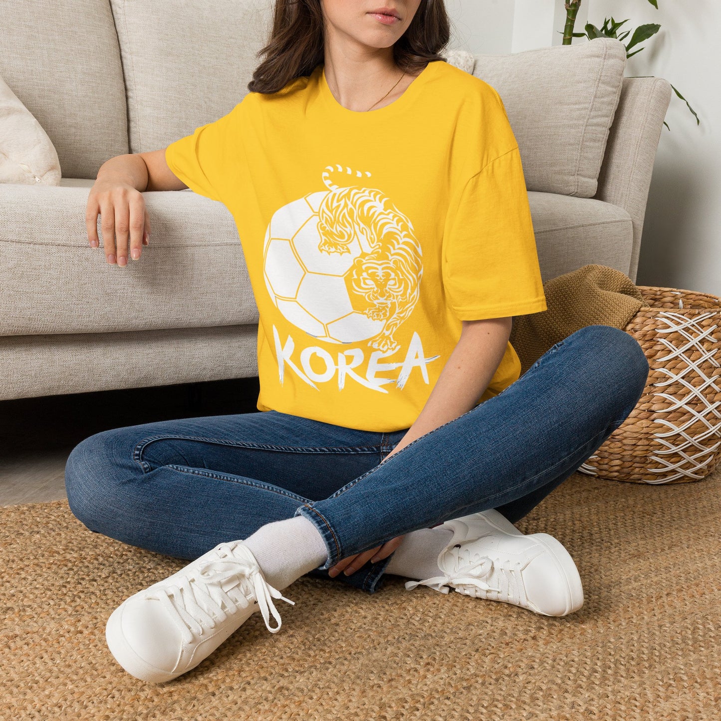 Korea Tiger Soccer T-Shirt — Bold KOREA Football Graphic Tee