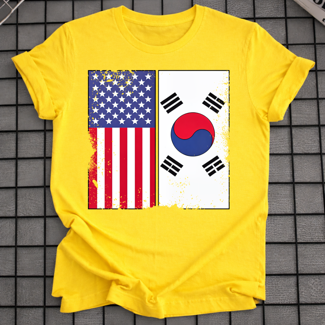 USA KOREA FLAGGEN T-SHIRT