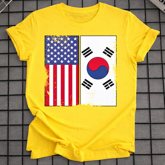 USA KOREA FLAGS T-SHIRT