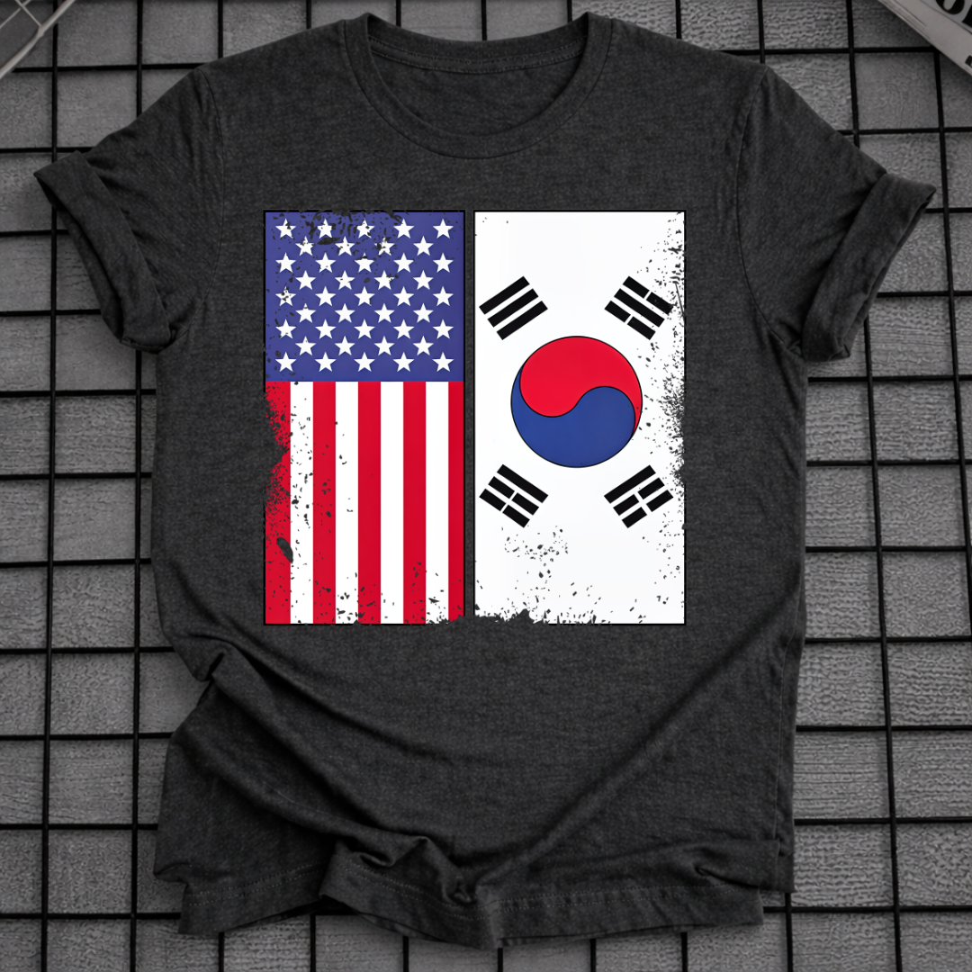 USA KOREA FLAGGEN T-SHIRT