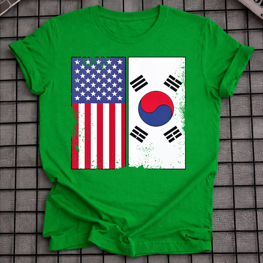 USA KOREA FLAGS T-SHIRT