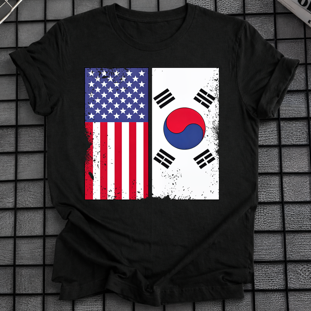 USA KOREA FLAGGEN T-SHIRT