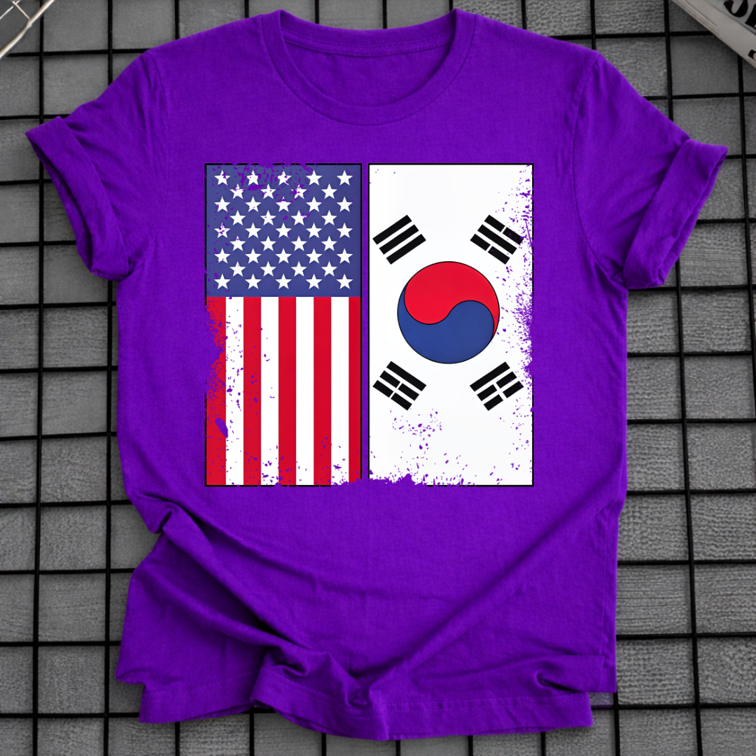 USA KOREA FLAGGEN T-SHIRT
