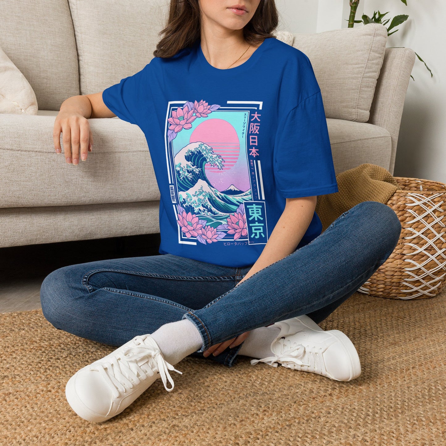Wave of Sakura T-Shirt — Retro Japanese Sunset Osaka Tokyo Tee