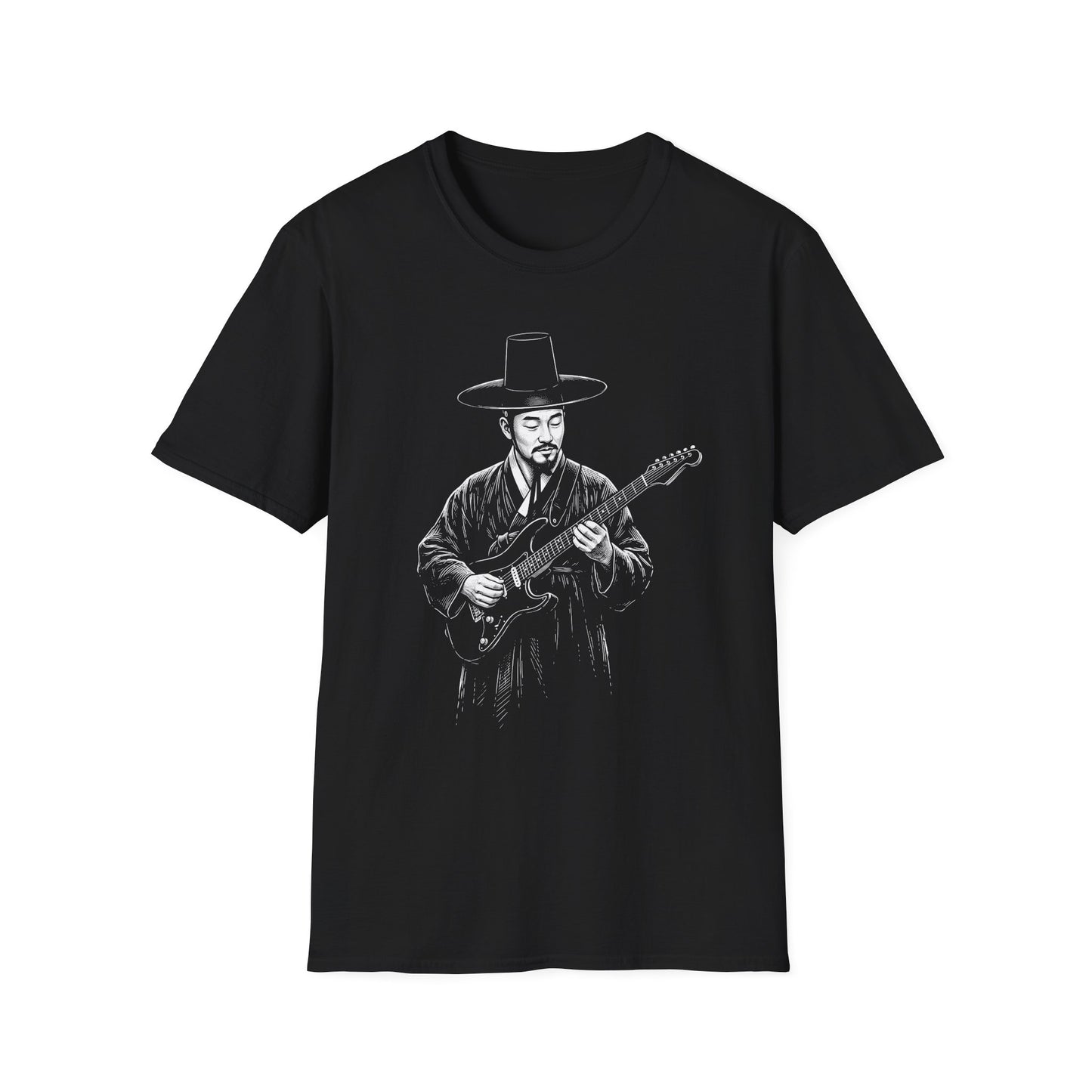Guitarist in Hanbok T-Shirt — Korean Musician Graphic Tee