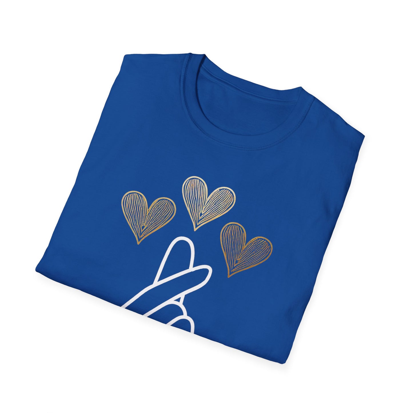 Love Gesture Unisex Softstyle T-Shirt - Heart Hand Graphic Tee
