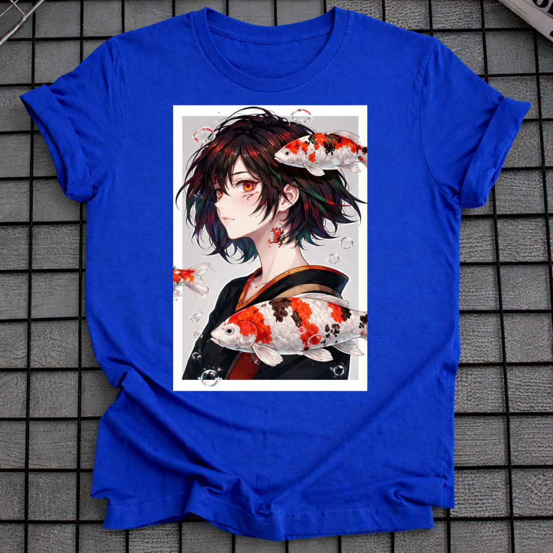 ANIME MÄDCHEN KOI FISCH T-SHIRT