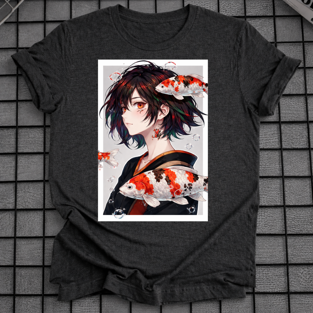 ANIME MÄDCHEN KOI FISCH T-SHIRT