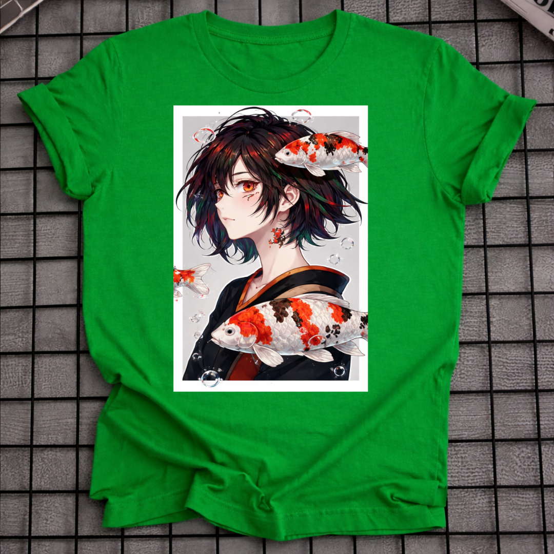 ANIME MÄDCHEN KOI FISCH T-SHIRT
