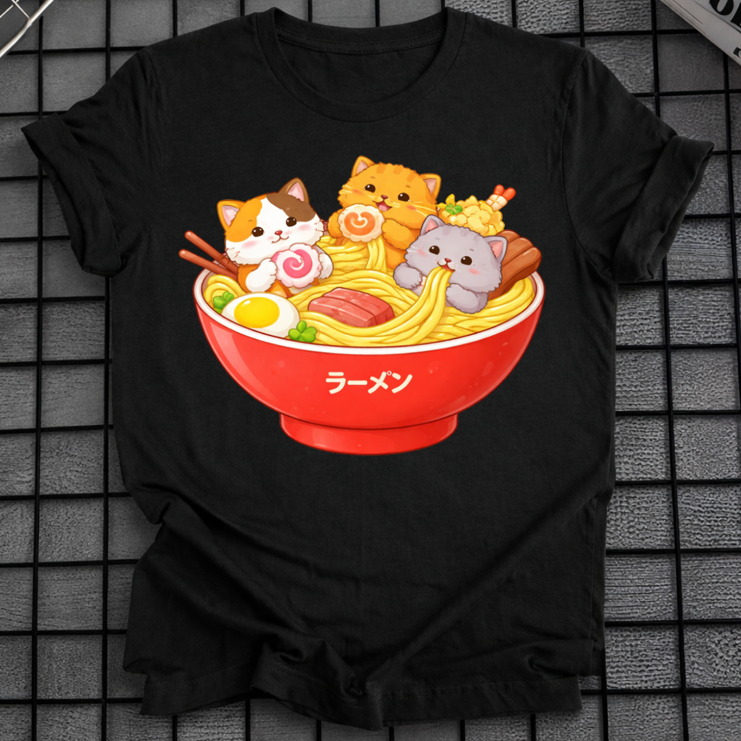 KATZEN IN RAMEN T-SHIRT