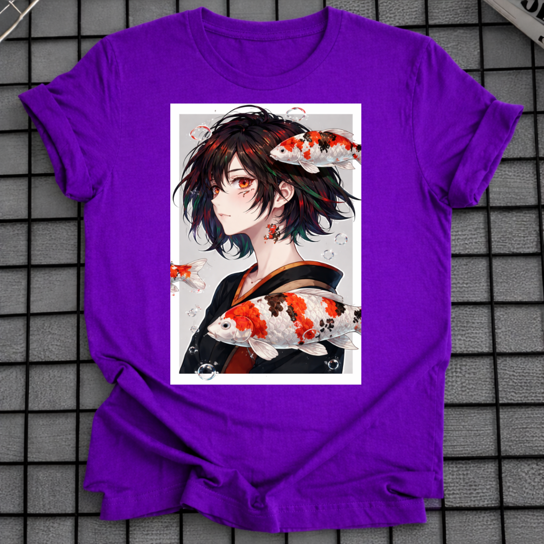 ANIME MÄDCHEN KOI FISCH T-SHIRT