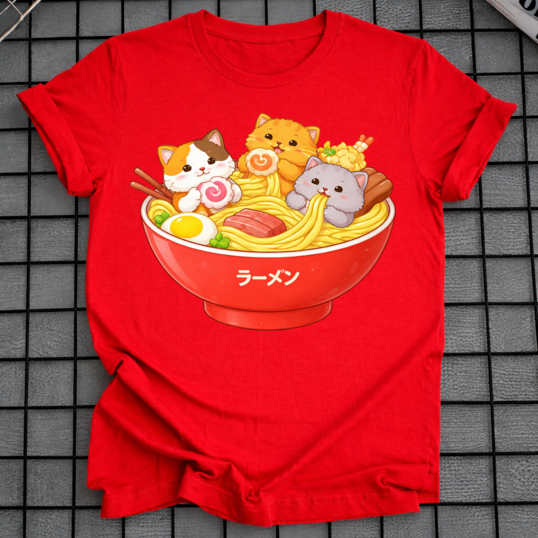 KATZEN IN RAMEN T-SHIRT