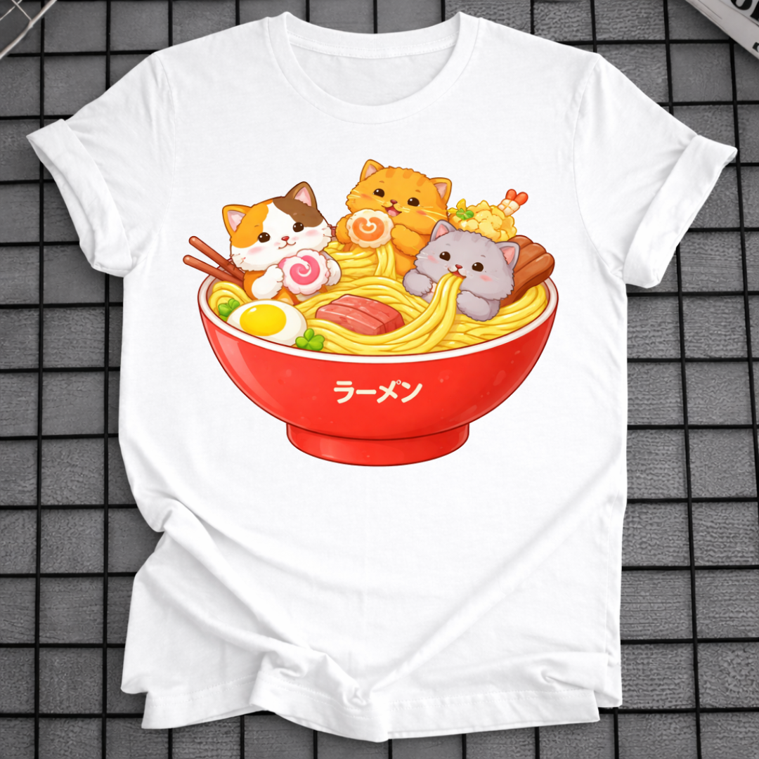 KATZEN IN RAMEN T-SHIRT