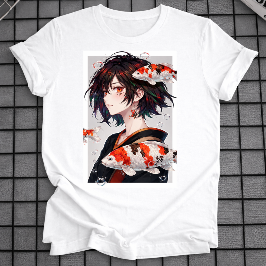 ANIME MÄDCHEN KOI FISCH T-SHIRT