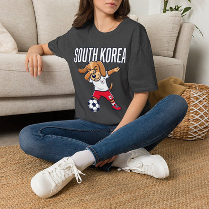 South Korea Dabbing Dog T-Shirt — Cute Soccer Fan Tee