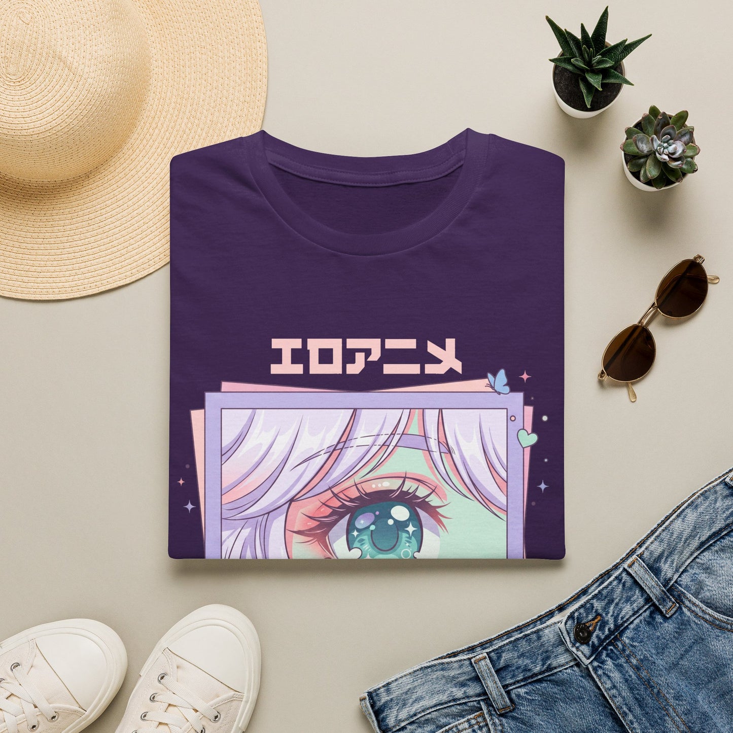 Anime Eye Graphic T-Shirt — エロアニメ Pastel Kawaii Aesthetic
