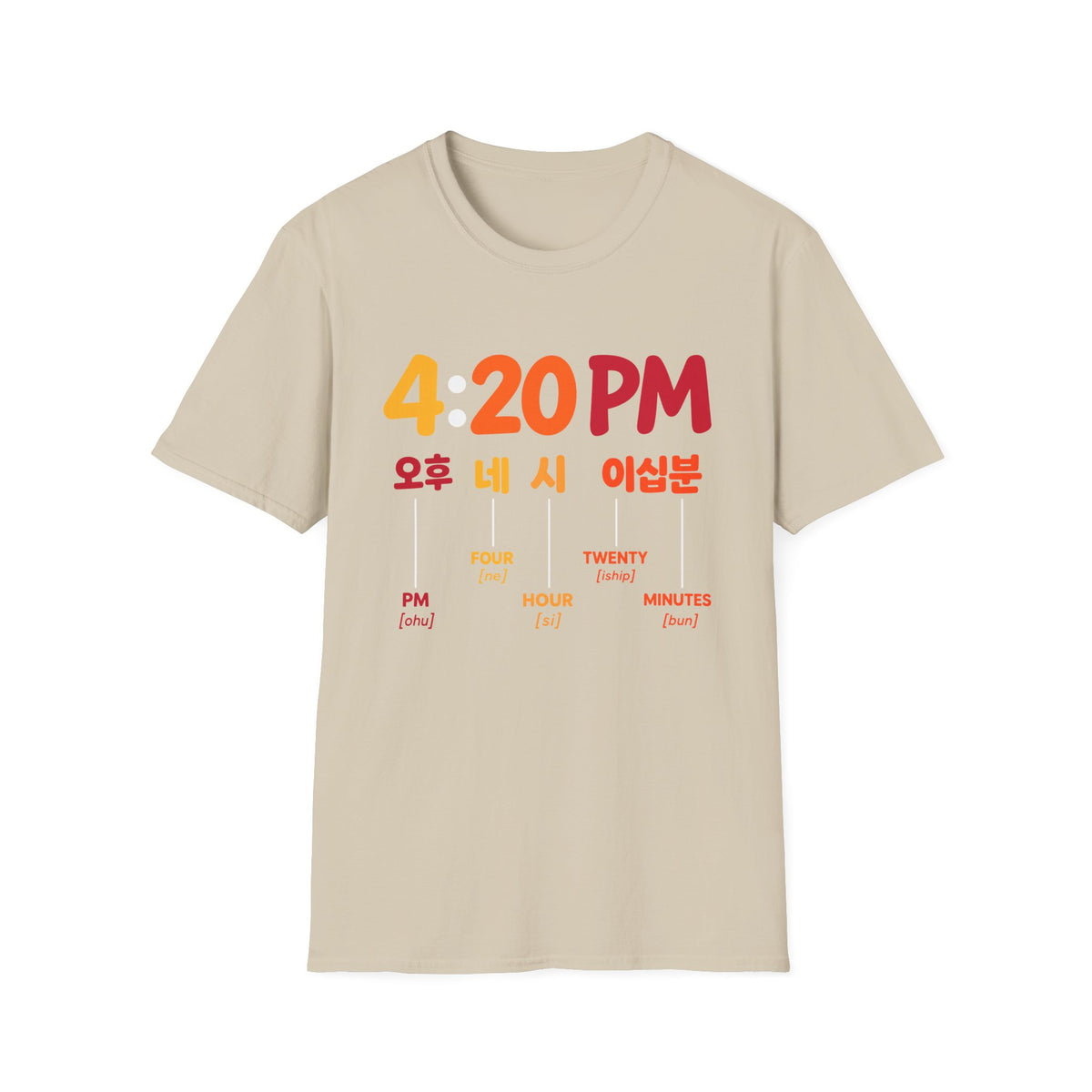 4:20 PM Graphic T-Shirt — Bilingual Korean/English Time Countdown Tee