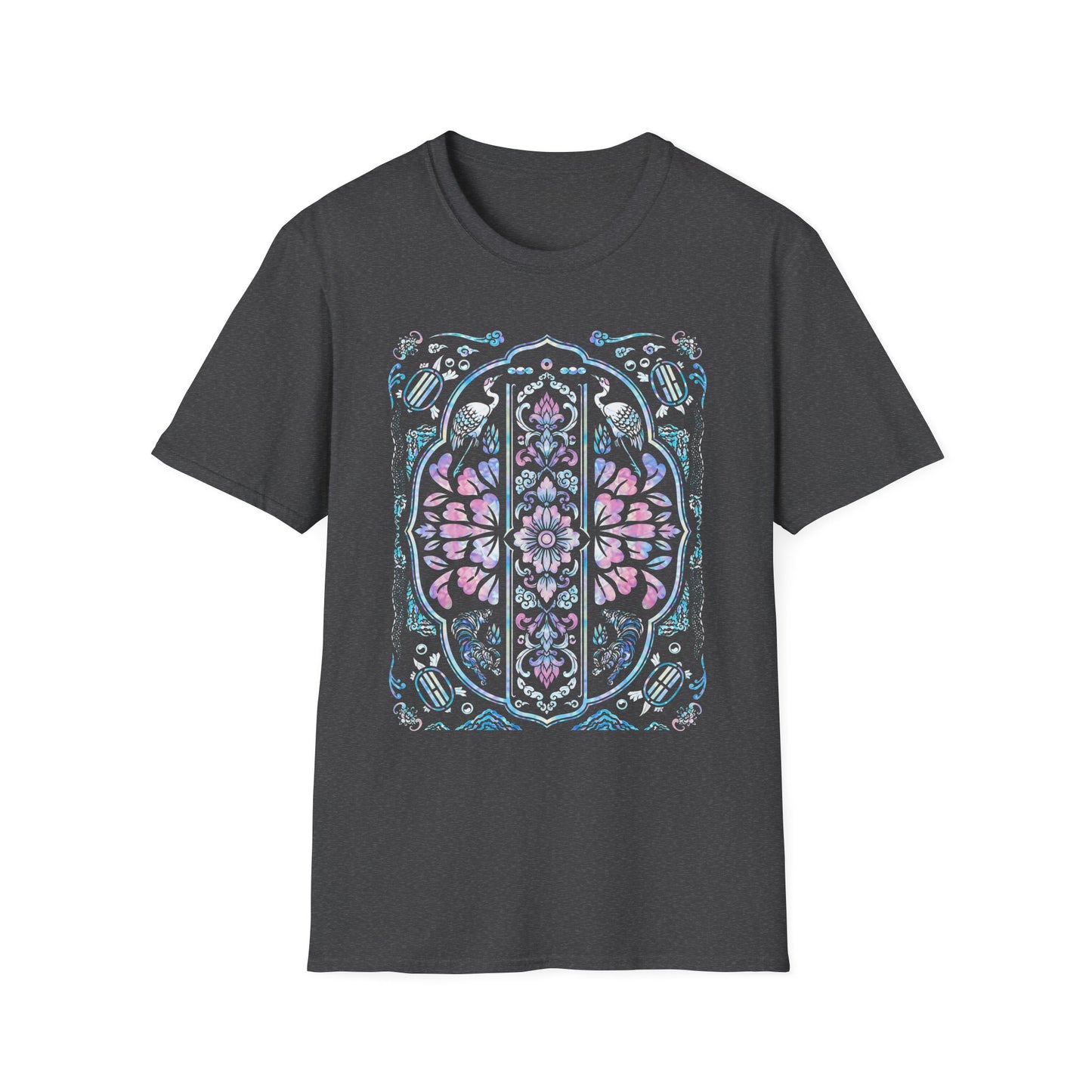Stained Glass Floral Tee — Pastel Mandala Window Graphic T-Shirt