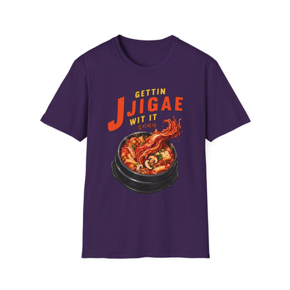 Jjigae T-Shirt — "Gettin Jjigae Wit It" Spicy Korean Stew Graphic Tee