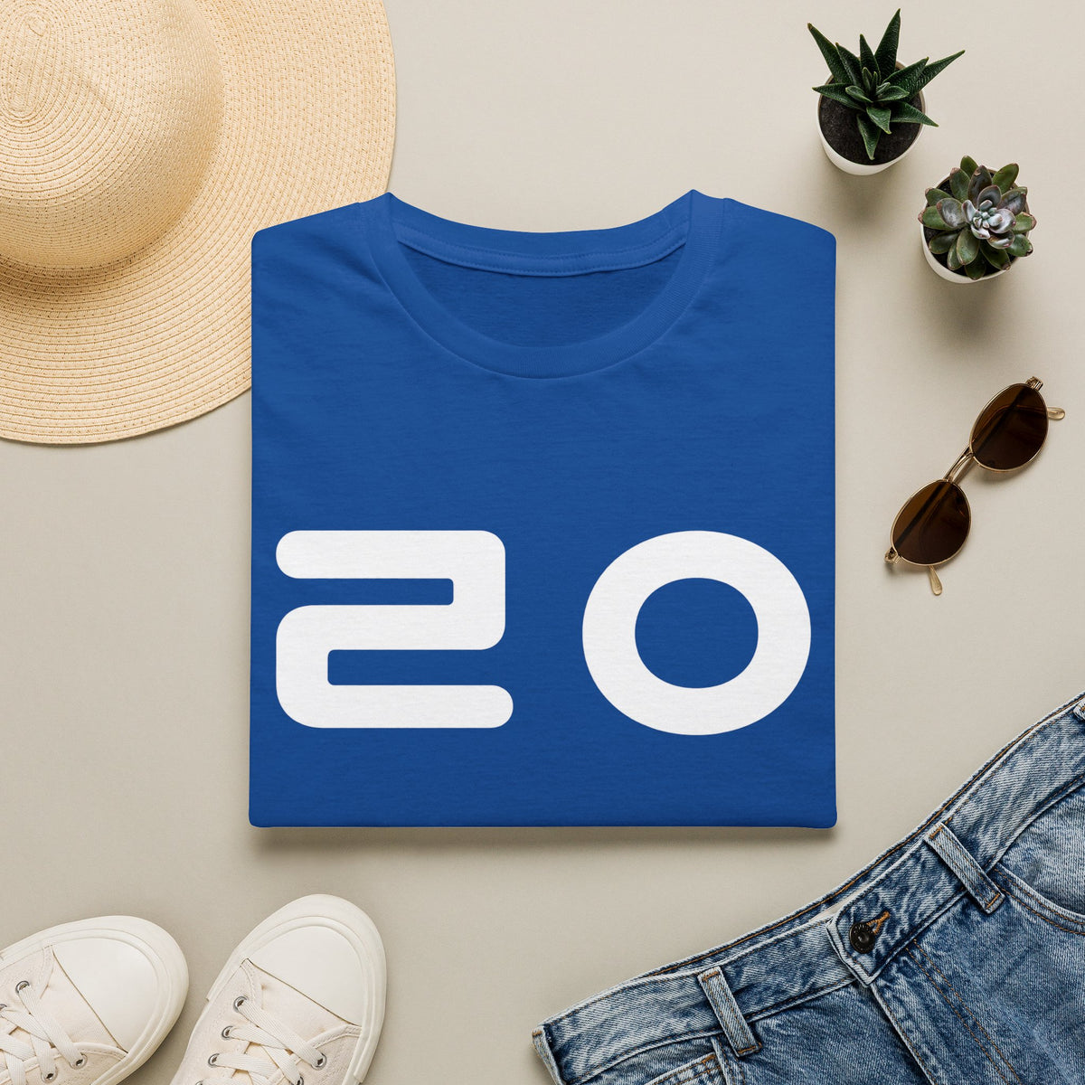 Minimal '20' Graphic T-Shirt — Retro Numeric Logo Tee