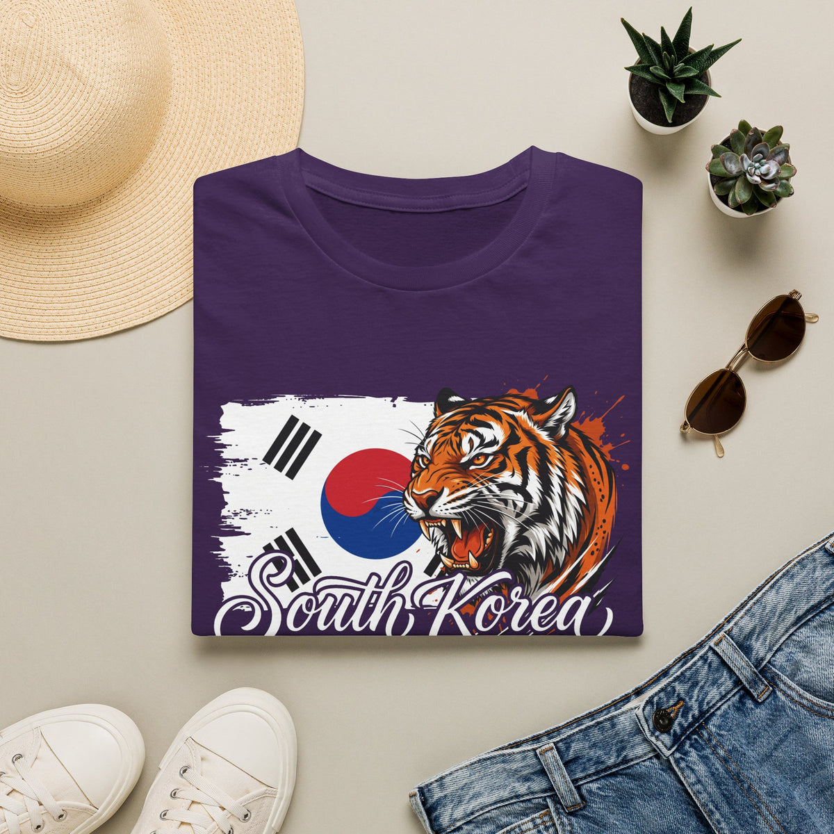 South Korea Tiger T-Shirt — Korean Flag Graphic Tee