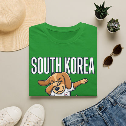 South Korea Dabbing Dog T-Shirt — Cute Soccer Fan Tee