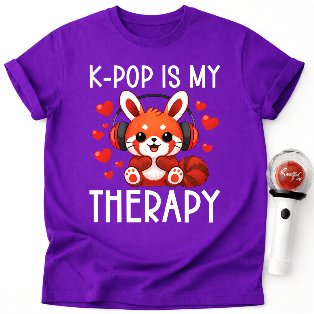 K-POP IST MEINE THERAPIE ROTER PANDA T-SHIRT