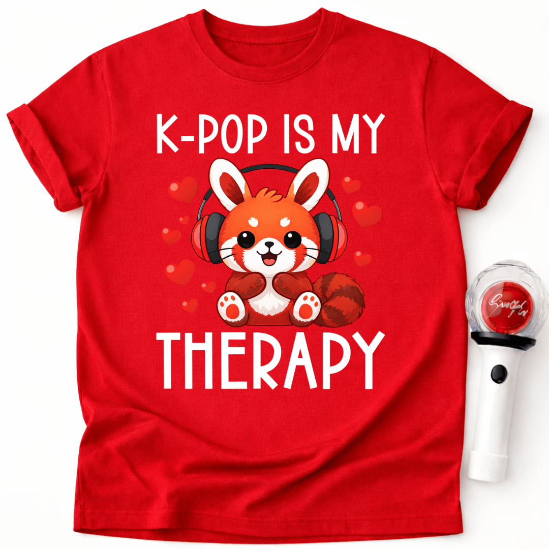 K-POP IST MEINE THERAPIE ROTER PANDA T-SHIRT